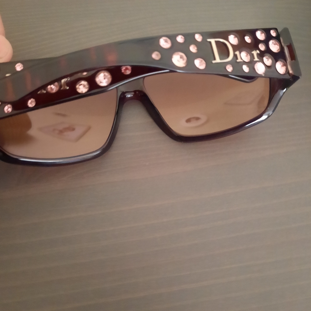 Dior Pink Rhinestone Sunglasses - Picture 2 of 10